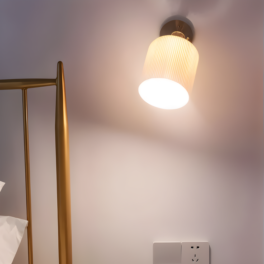 CyRibbed Wandleuchte - Keramik Wandleuchte - Gerippte Weiße Wandleuchte Design - Wandleuchten LED