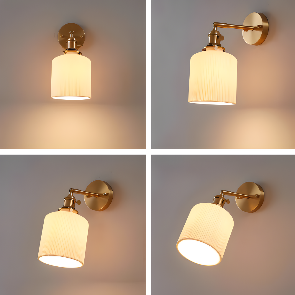CyRibbed Wandleuchte - Keramik Wandleuchte - Gerippte Weiße Wandleuchte Design - Wandleuchten LED