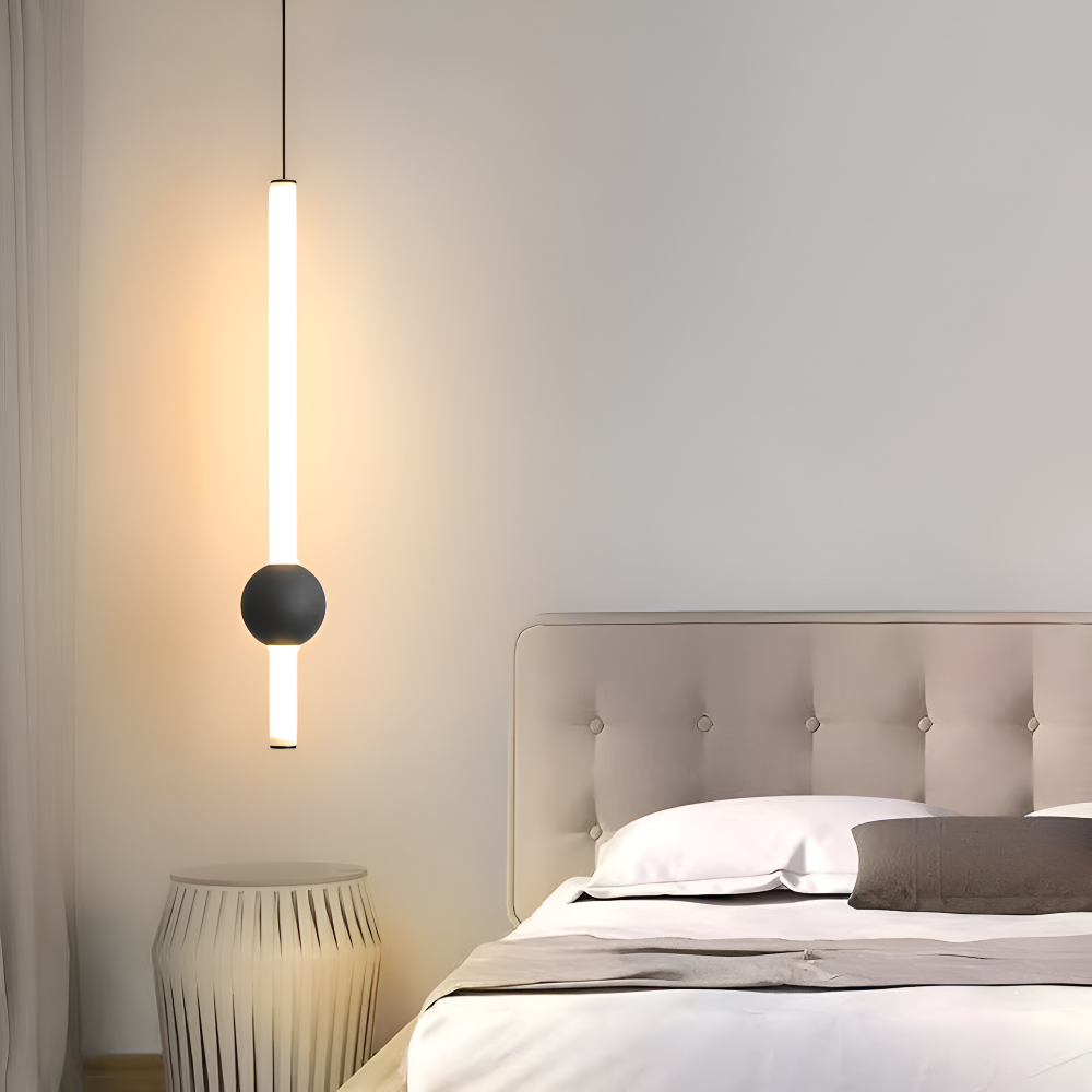 CyliWand LED Pendelleuchte - Minimalistische Geometrische Hängelampe in Schwarz/Weiß