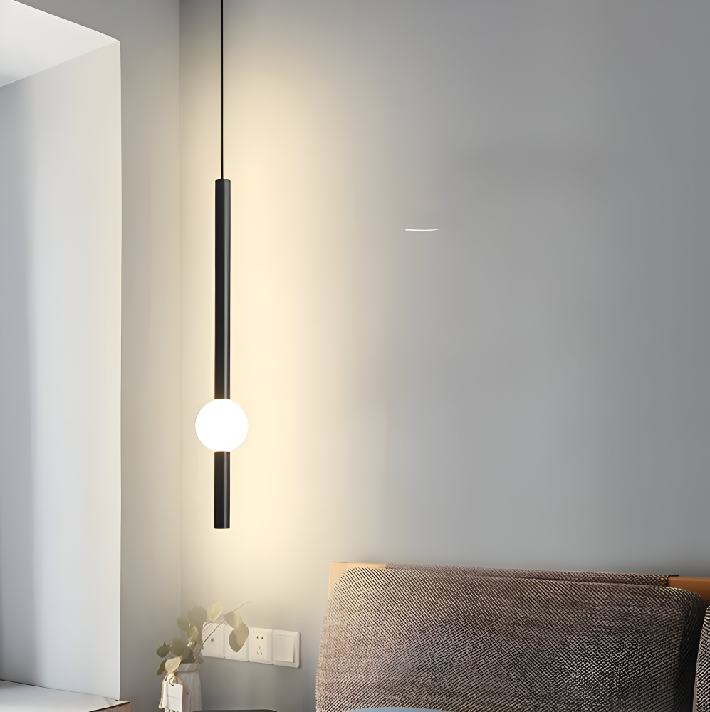 CyliWand LED Pendelleuchte - Minimalistische Geometrische Hängelampe in Schwarz/Weiß