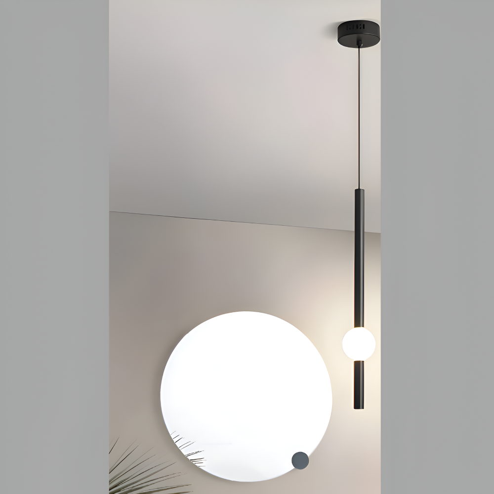 CyliWand LED Pendelleuchte - Minimalistische Geometrische Hängelampe in Schwarz/Weiß