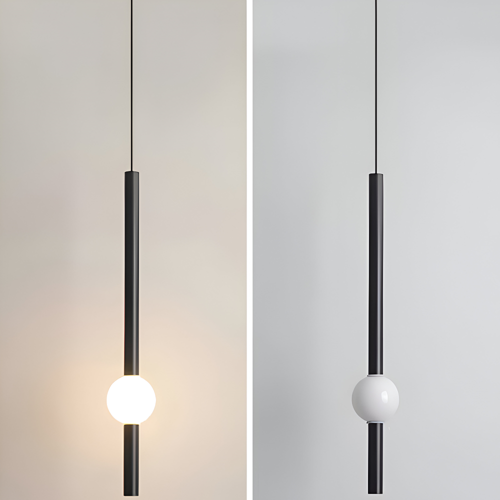 CyliWand LED Pendelleuchte - Minimalistische Geometrische Hängelampe in Schwarz/Weiß