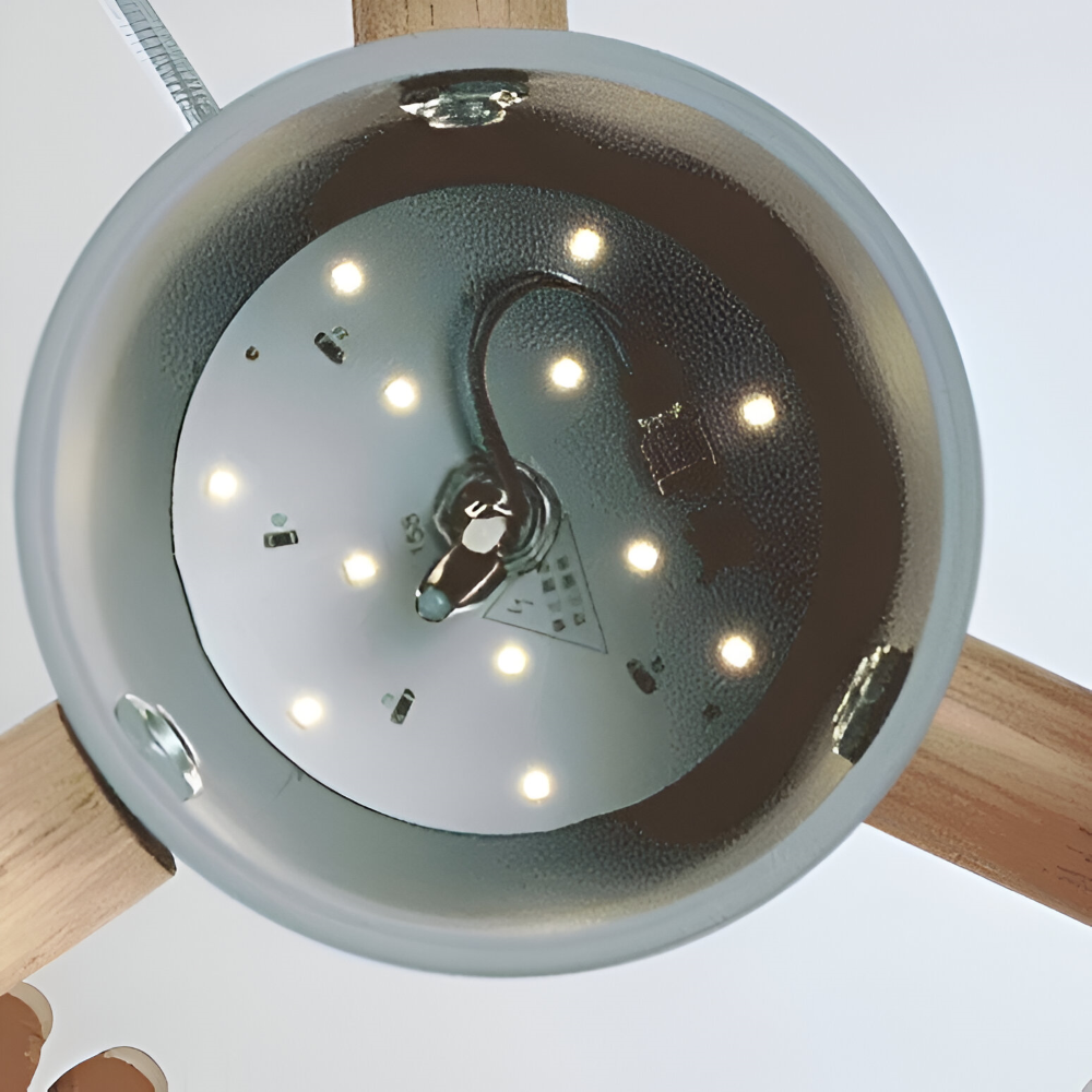 CylinBright Pendelleuchte - Skandinavisches Holz & Eisen Bunte LED Hängelampe