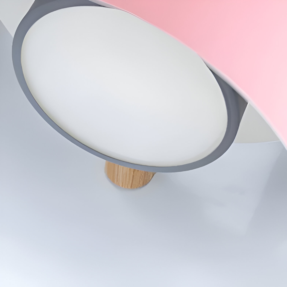 CylinBright Pendelleuchte - Skandinavisches Holz & Eisen Bunte LED Hängelampe