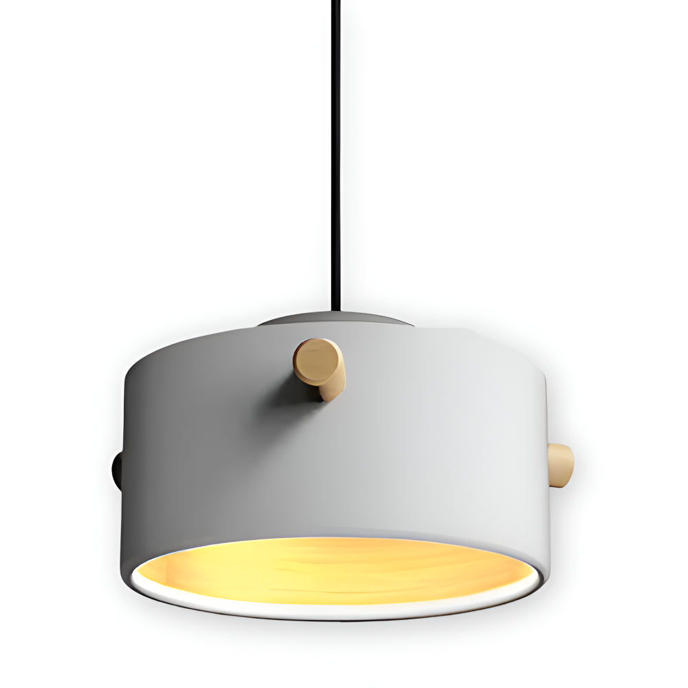 CylinBright Pendelleuchte - Skandinavisches Holz & Eisen Bunte LED Hängelampe