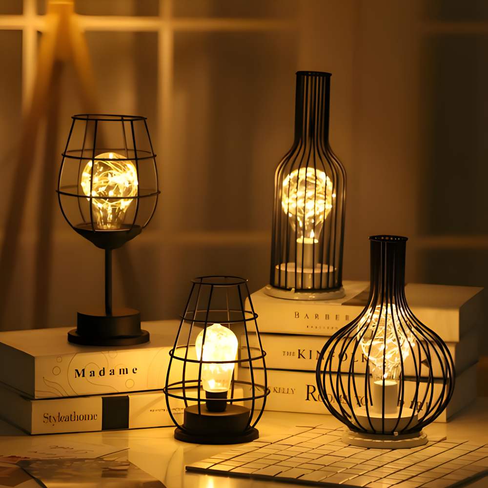 DecanterLume Tischlampe - Moderne Schwarze Weinflasche Schreibtischlampe