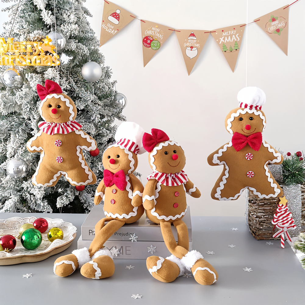 DolliLush - Niedliche Lebkuchen Plüschpuppe Weihnachtsdekoration