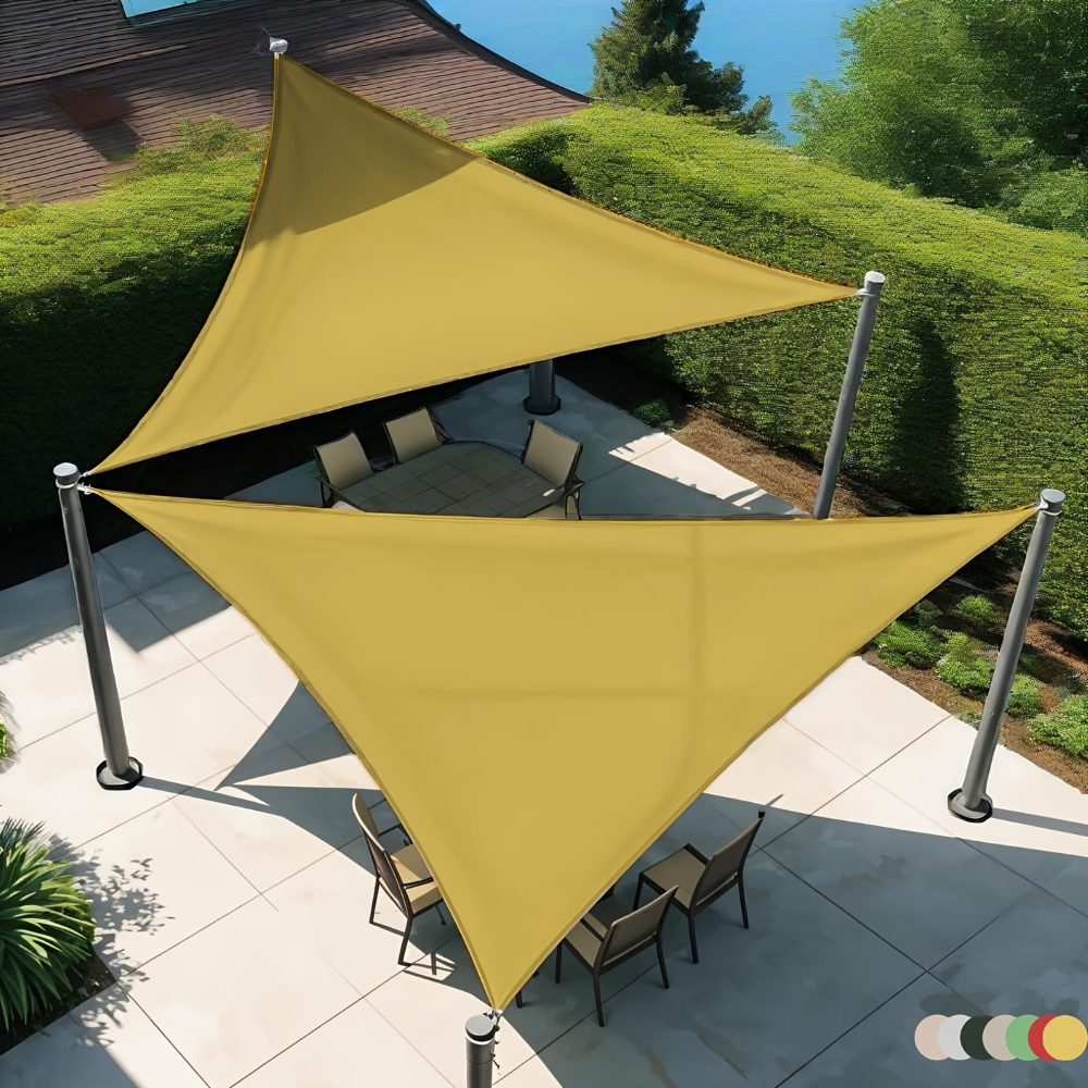 Dreieckiges Sonnensegel 300D Oxford-Gewebe – Robust & UV-Beständig – für Terrasse & Garten