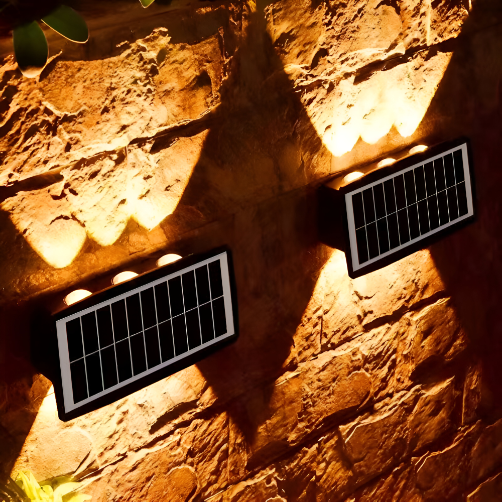 DualLit Gartenbeleuchtung - Wasserdichte LED Solarlampe Garten - Up & Down Außenbeleuchtung