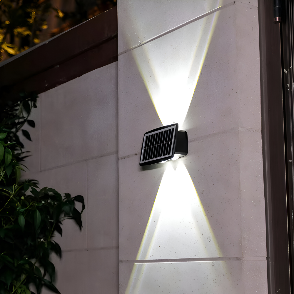 DualLit Gartenbeleuchtung - Wasserdichte LED Solarlampe Garten - Up & Down Außenbeleuchtung