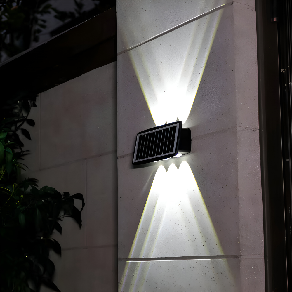 DualLit Gartenbeleuchtung - Wasserdichte LED Solarlampe Garten - Up & Down Außenbeleuchtung