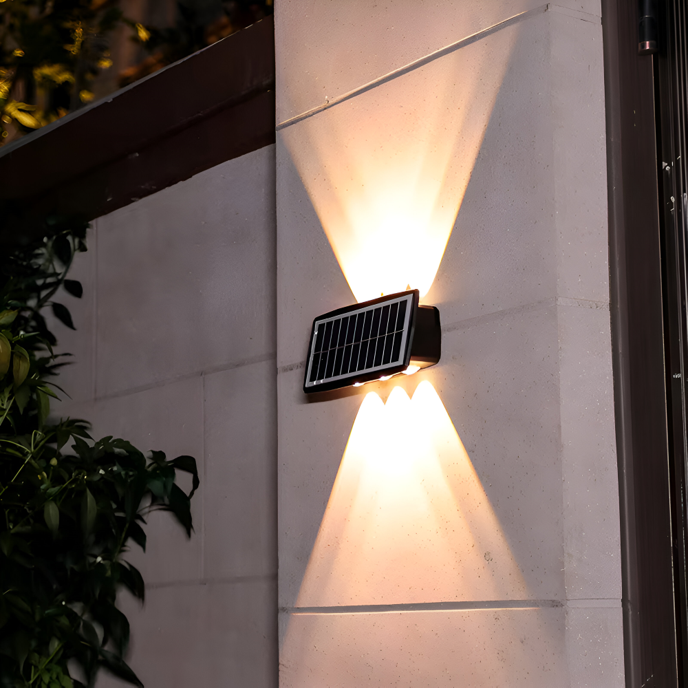 DualLit Gartenbeleuchtung - Wasserdichte LED Solarlampe Garten - Up & Down Außenbeleuchtung