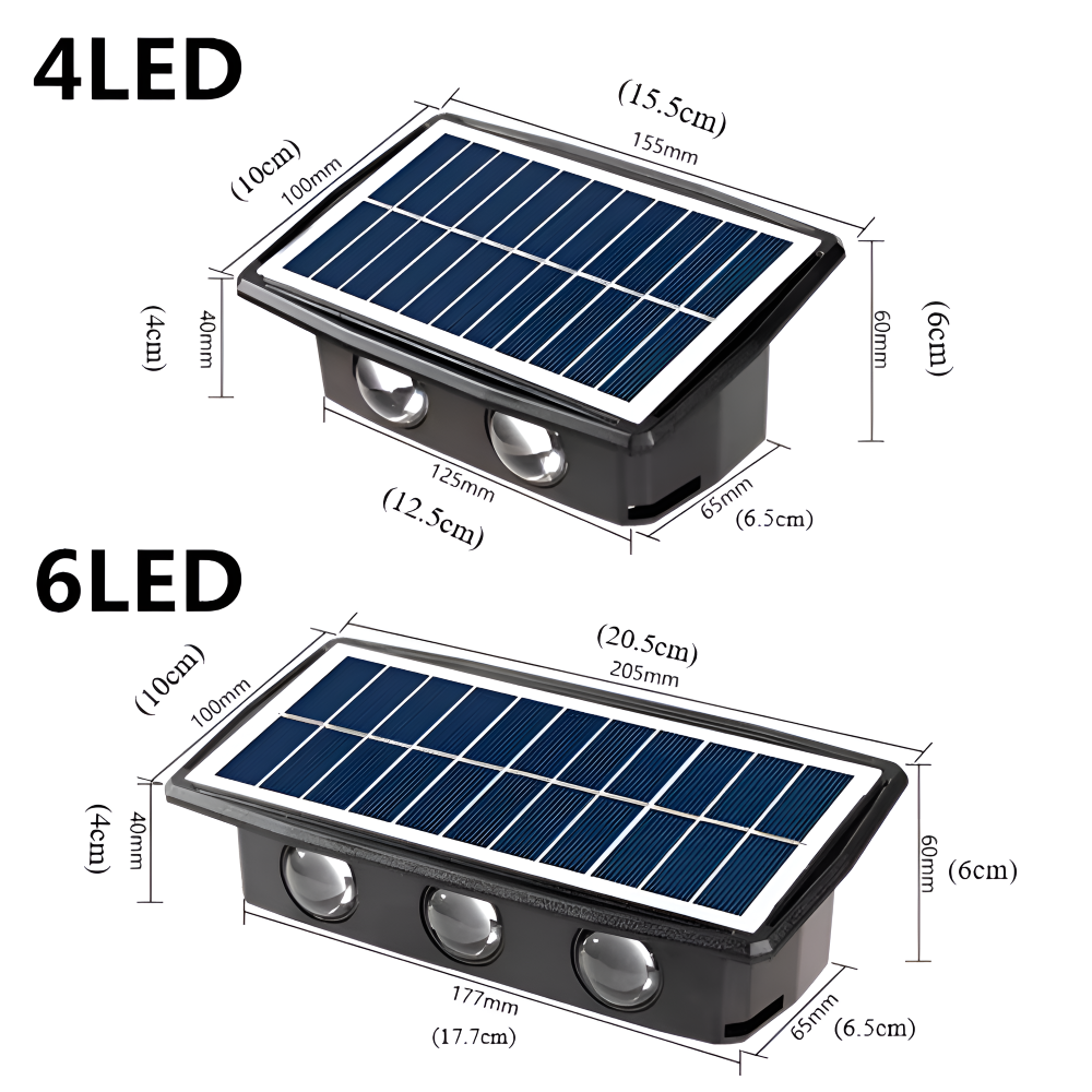 DualLit Gartenbeleuchtung - Wasserdichte LED Solarlampe Garten - Up & Down Außenbeleuchtung