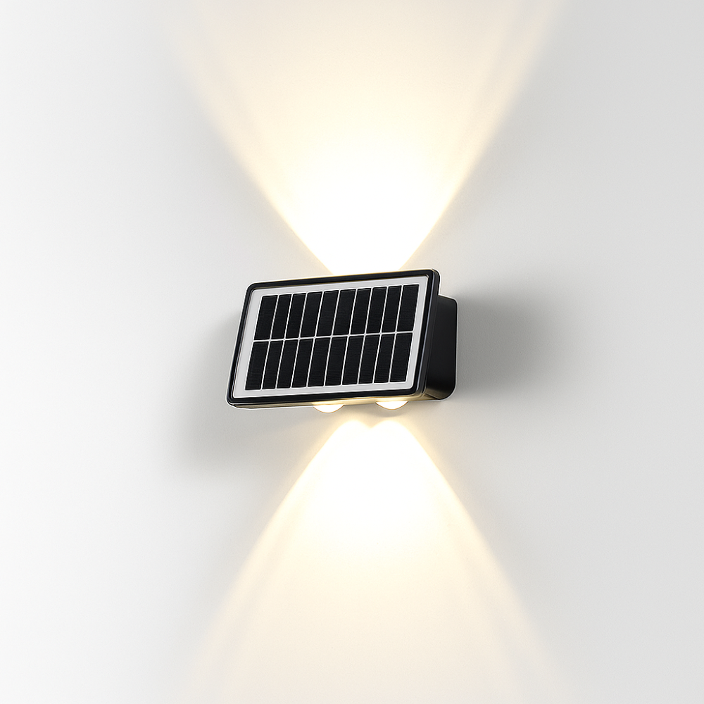 DualLit Gartenbeleuchtung - Wasserdichte LED Solarlampe Garten - Up & Down Außenbeleuchtung