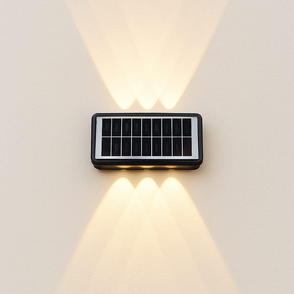 DualLit Gartenbeleuchtung - Wasserdichte LED Solarlampe Garten - Up & Down Außenbeleuchtung