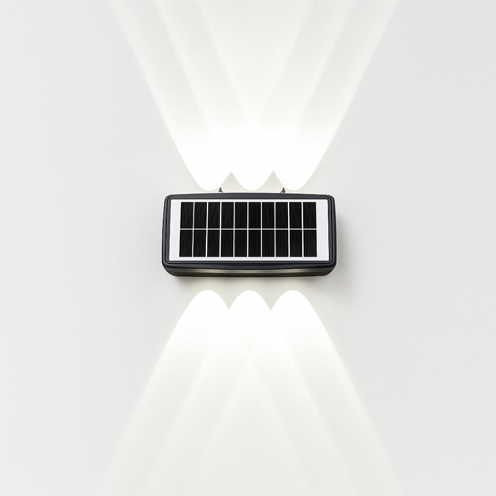 DualLit Gartenbeleuchtung - Wasserdichte LED Solarlampe Garten - Up & Down Außenbeleuchtung