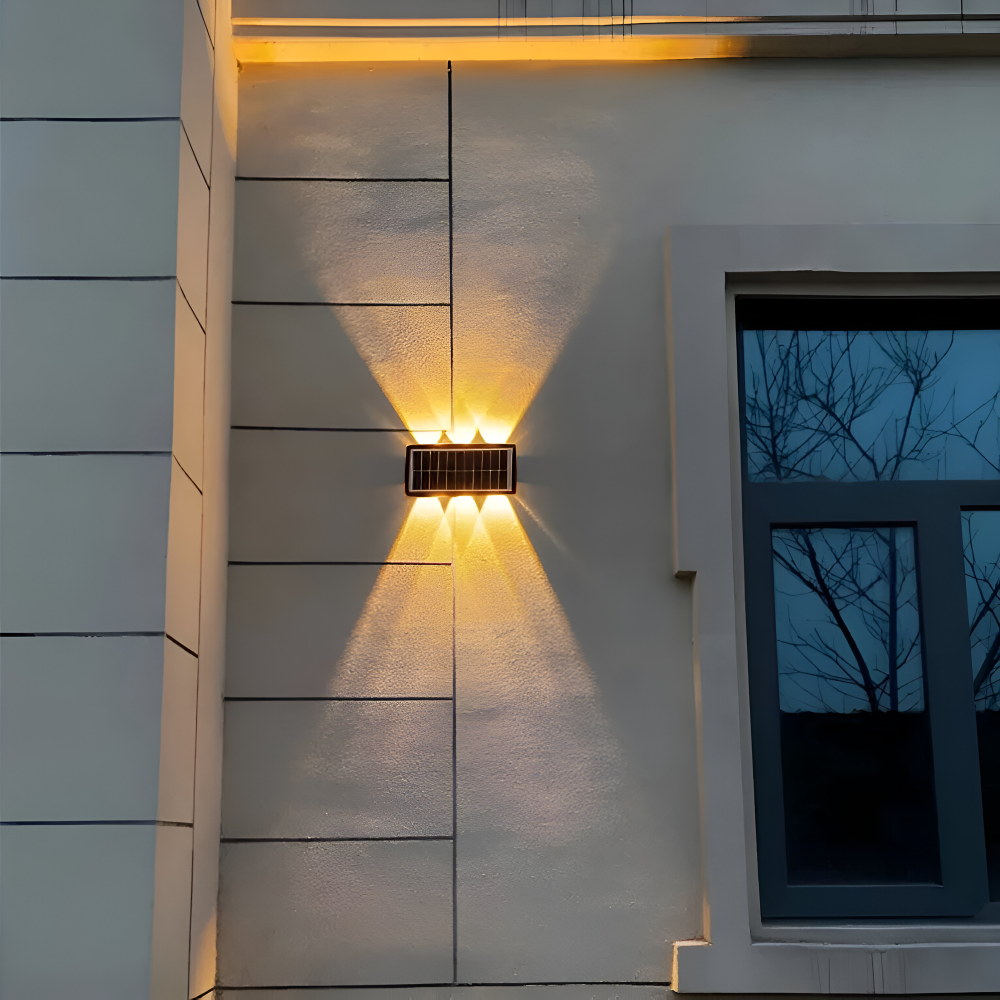DualLit Gartenbeleuchtung - Wasserdichte LED Solarlampe Garten - Up & Down Außenbeleuchtung