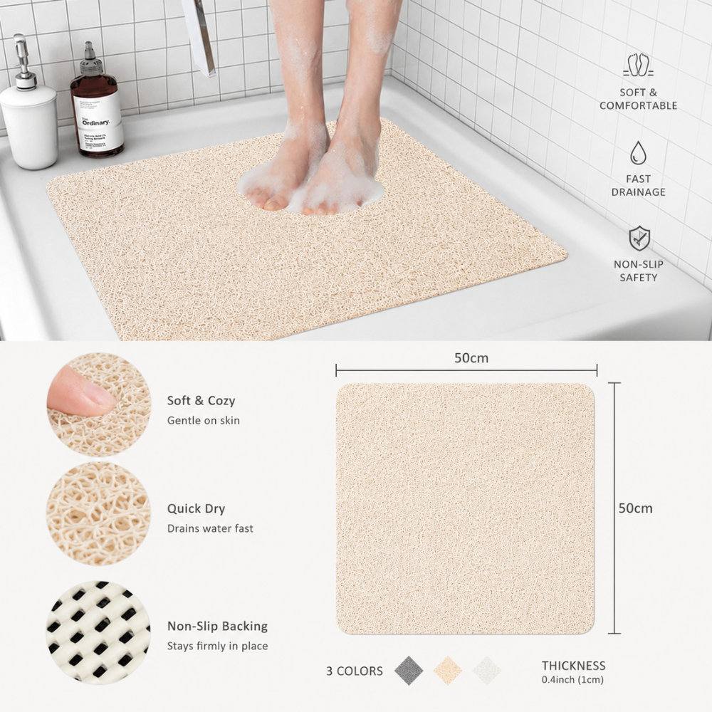 Duschmatte Rutschfest Extra Groß – Dicke Anti-Rutsch Badematte für Dusche, Badewanne & Badezimmer