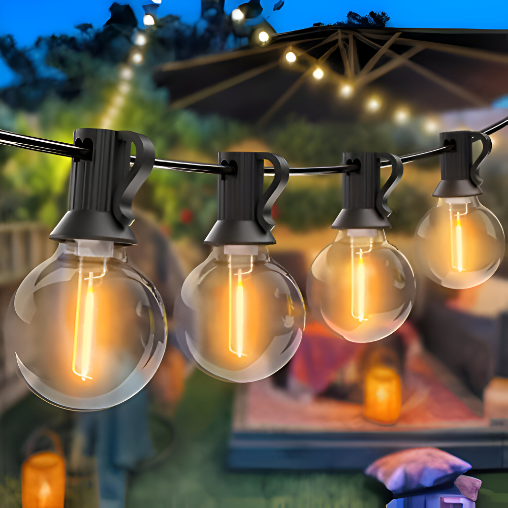ElectriBulb Lichterkette - G40 Globe Außenbeleuchtung - IP44 & Bruchsichere Gartenbeleuchtung