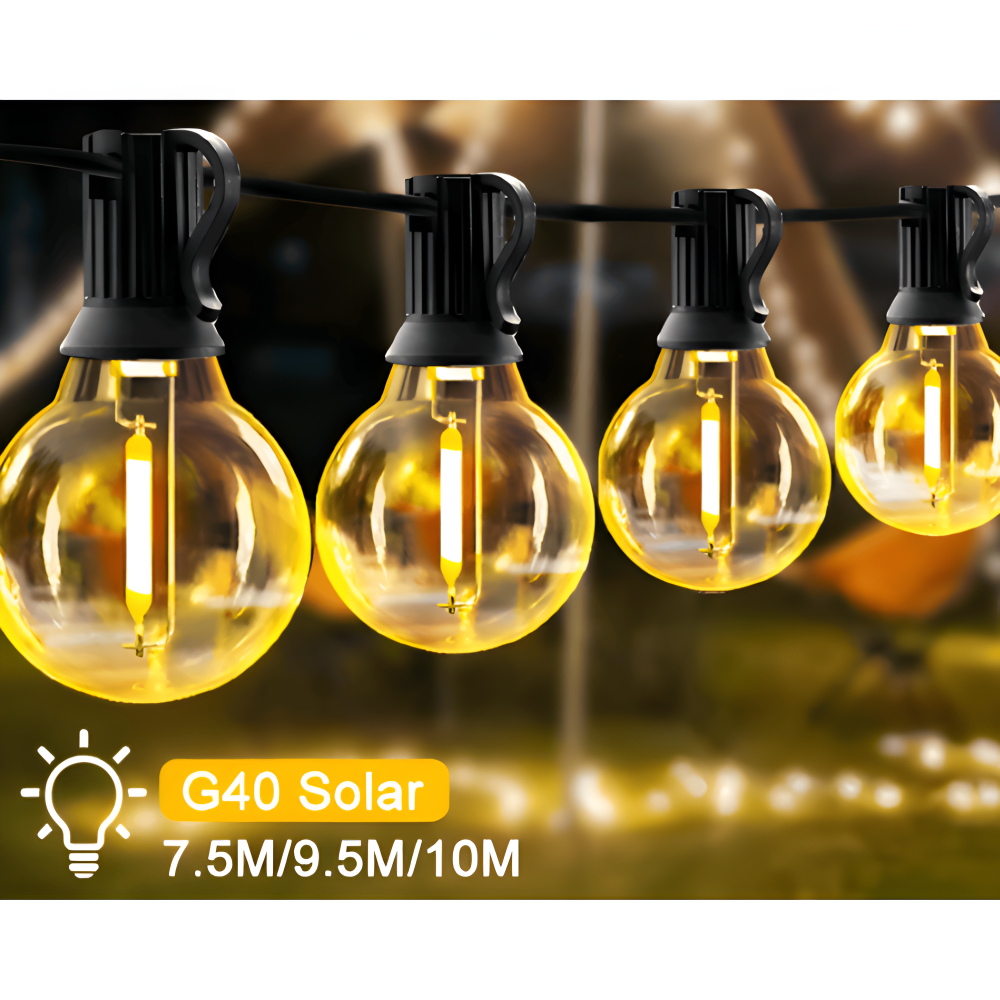 ElectriBulb Lichterkette - G40 Globe Außenbeleuchtung - IP44 & Bruchsichere Gartenbeleuchtung