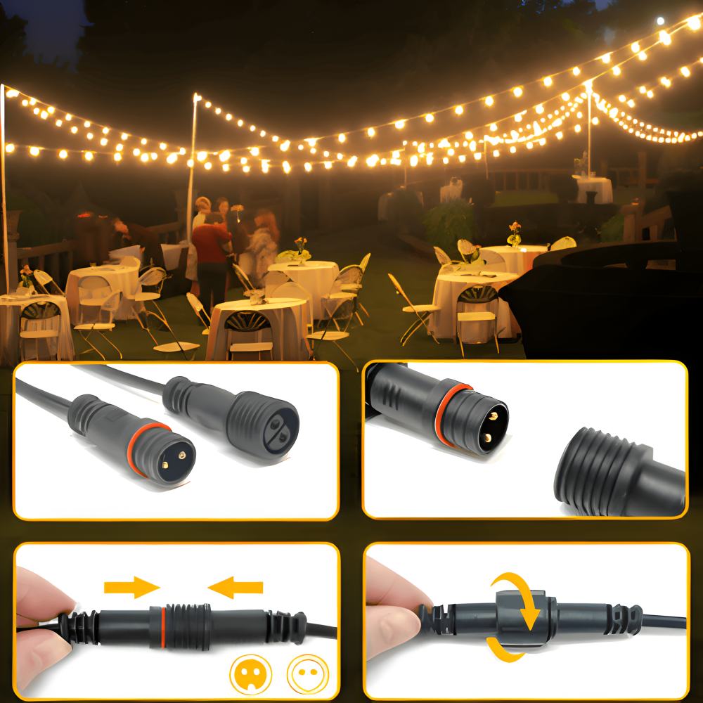ElectriBulb Lichterkette - G40 Globe Außenbeleuchtung - IP44 & Bruchsichere Gartenbeleuchtung