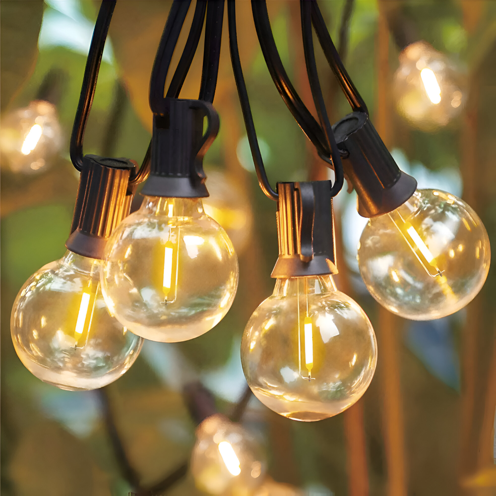 ElectriBulb Lichterkette - G40 Globe Außenbeleuchtung - IP44 & Bruchsichere Gartenbeleuchtung