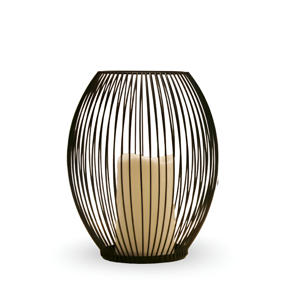 Elegante Schwarze Metalllaterne  Kerzenhalter für die Wohnraumdekoration