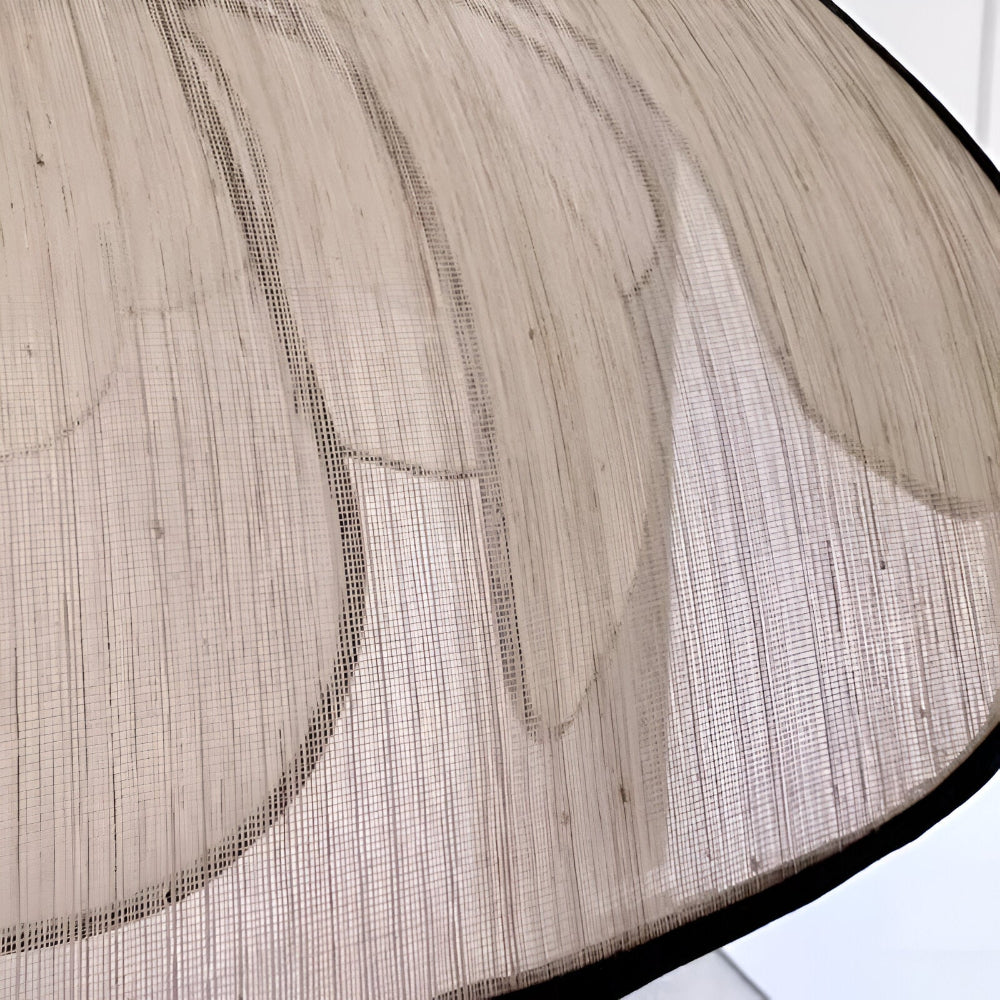 Elegante Schwarze und Natürliche Wicker Pendelleuchte mit Wabi Sabi Design für Einzigartige Wohnkultur