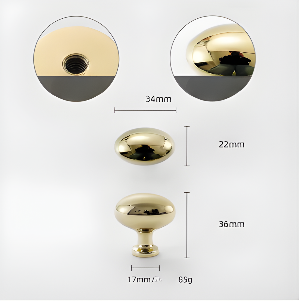 Elegante Massive Messing Schrankknöpfe - Premium Italienische Handwerkskunst