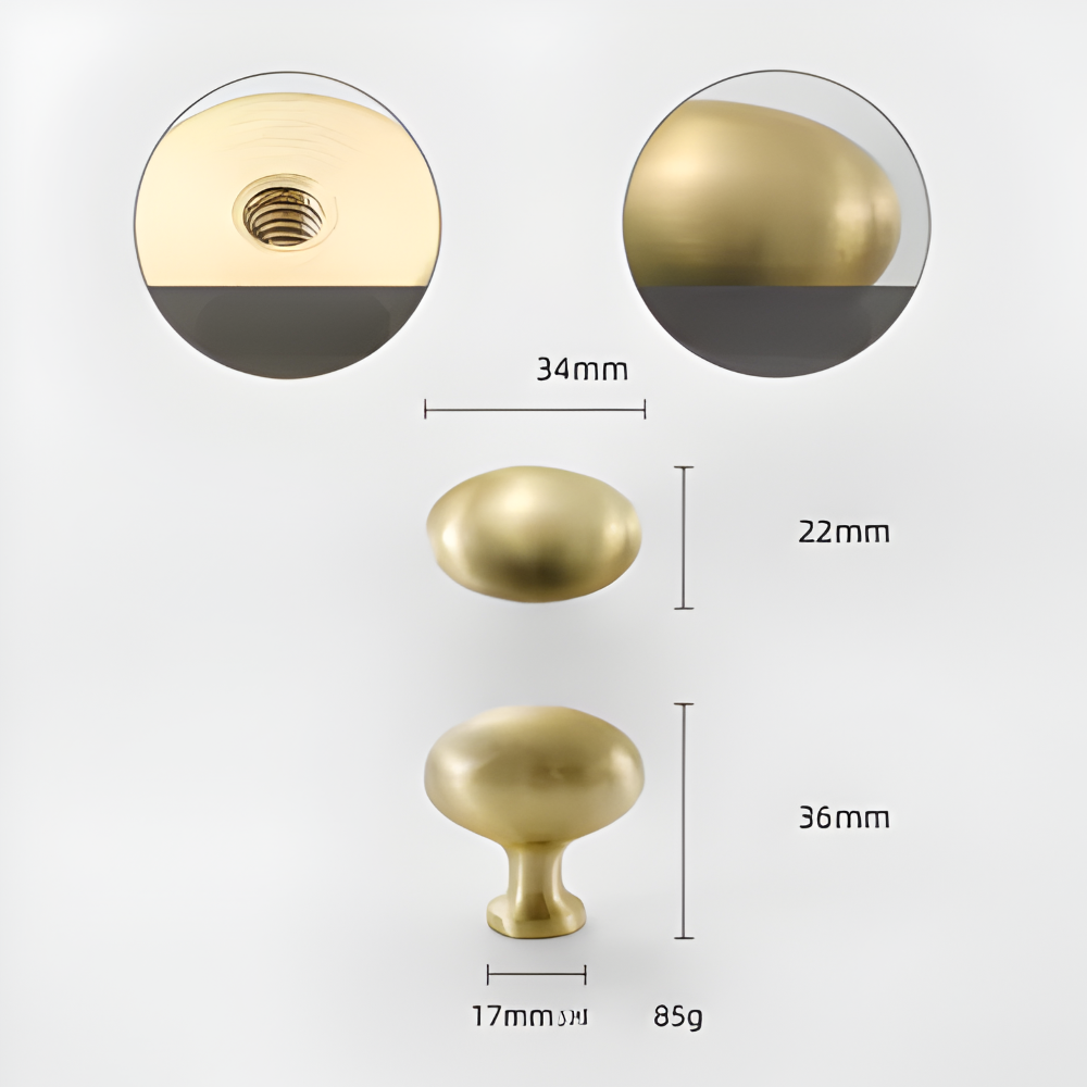 Elegante Massive Messing Schrankknöpfe - Premium Italienische Handwerkskunst