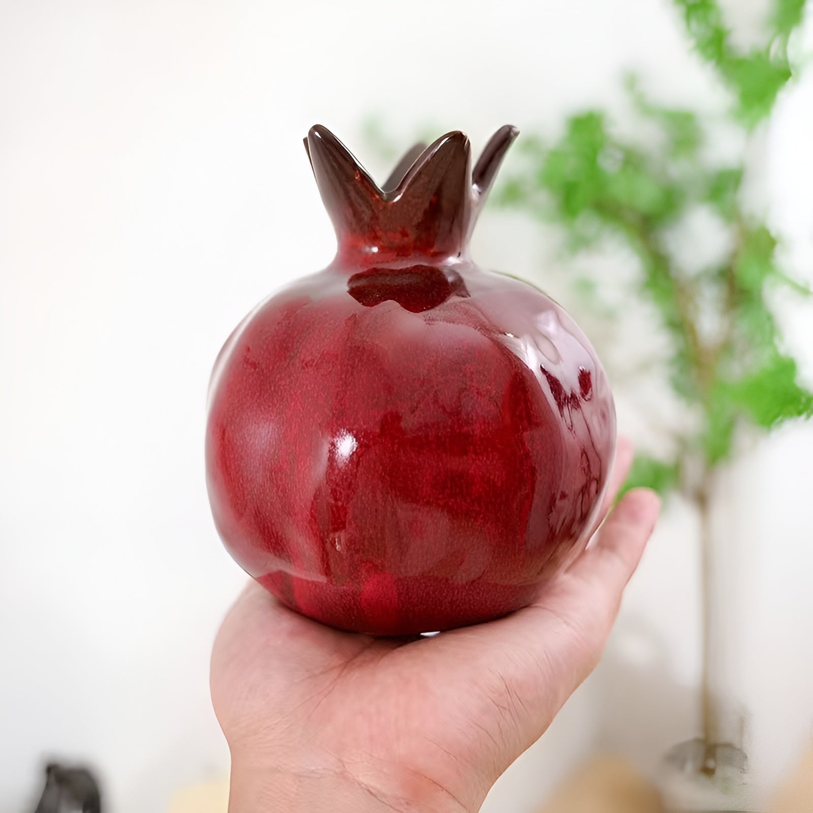 Elegante Keramische Bodenvase - Kronenform in Luxuriöser Glasur für Stilvolles Wohnen
