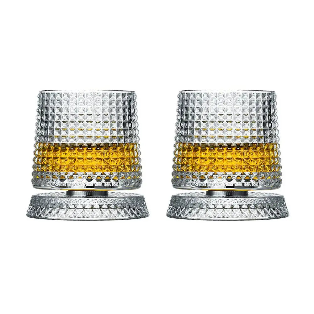 Elegante Rotierende Whiskygläser Set - 2 Kristall Gläser für Stilvolle Cocktailpartys 10