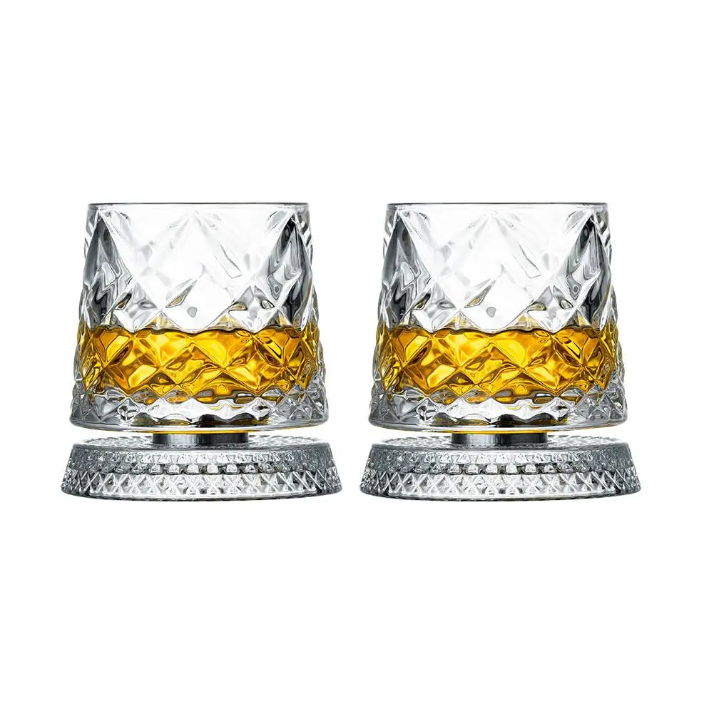 Elegante Rotierende Whiskygläser Set - 2 Kristall Gläser für Stilvolle Cocktailpartys 12