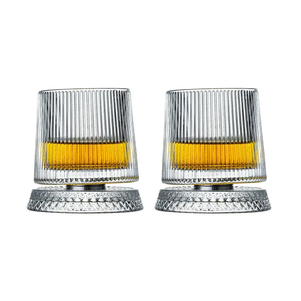 Elegante Rotierende Whiskygläser Set - 2 Kristall Gläser für Stilvolle Cocktailpartys 13