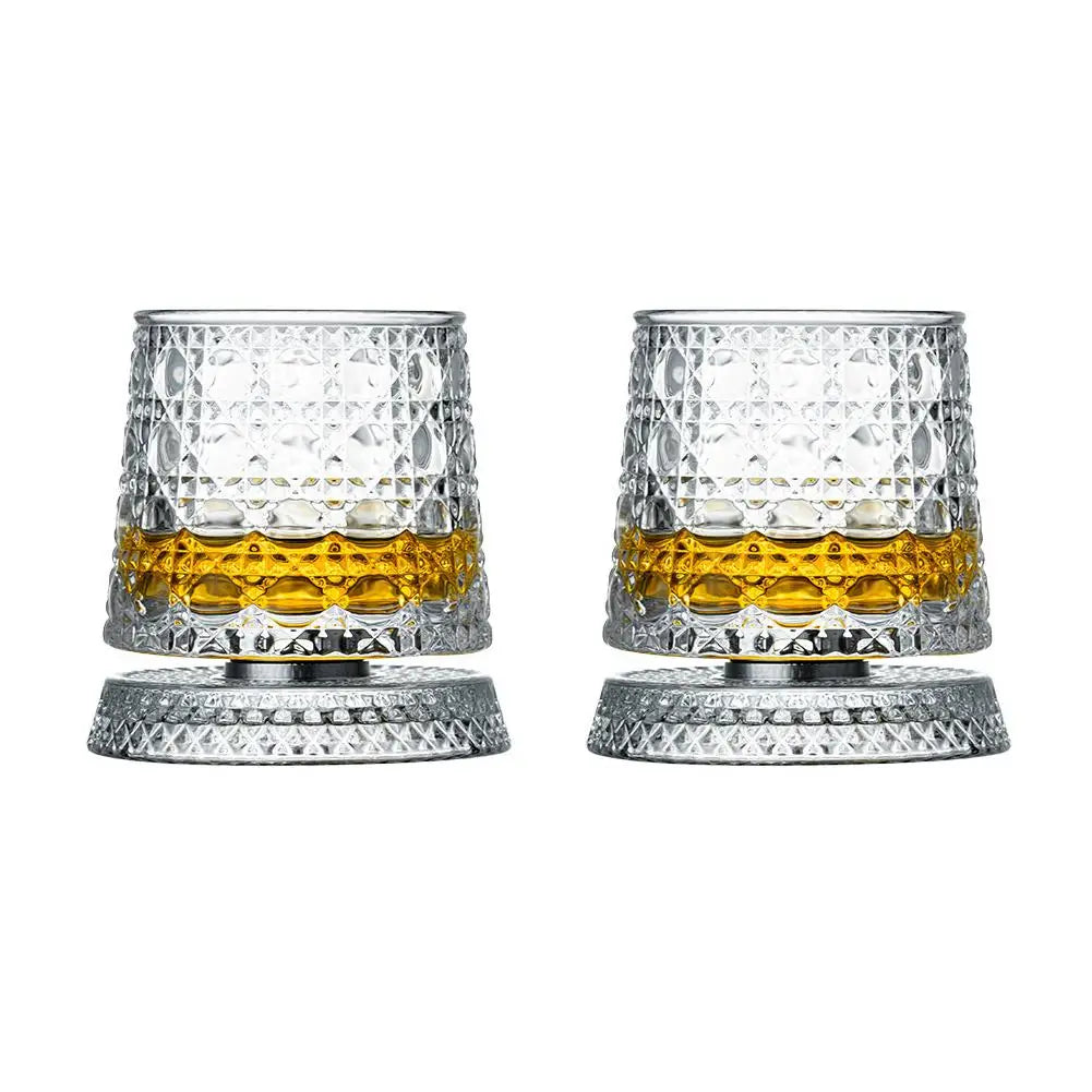 Elegante Rotierende Whiskygläser Set - 2 Kristall Gläser für Stilvolle Cocktailpartys 9
