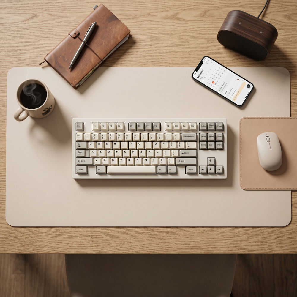 Elegante Schreibtischmatte - Wasserabweisend mit Rutschfester Wildleder-Unterlage für Ordentliches Home Office