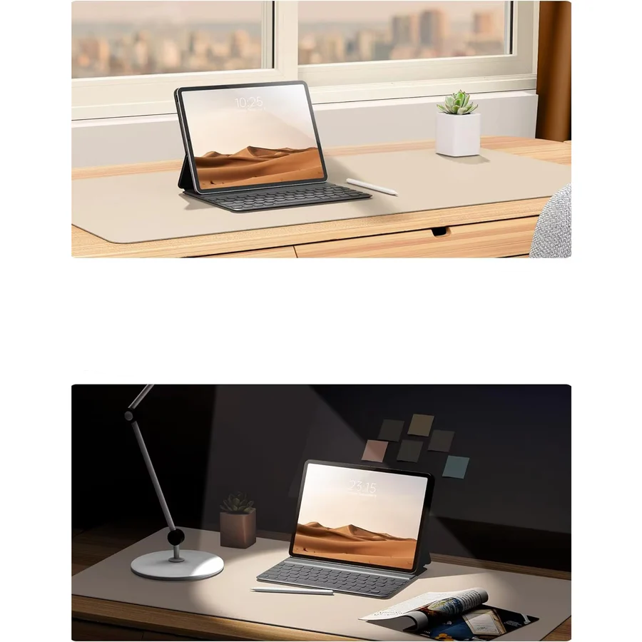 Elegante Schreibtischmatte 80x40cm - Wasserabweisend mit Rutschfester Wildleder-Unterlage für Ordentliches Home Office 8