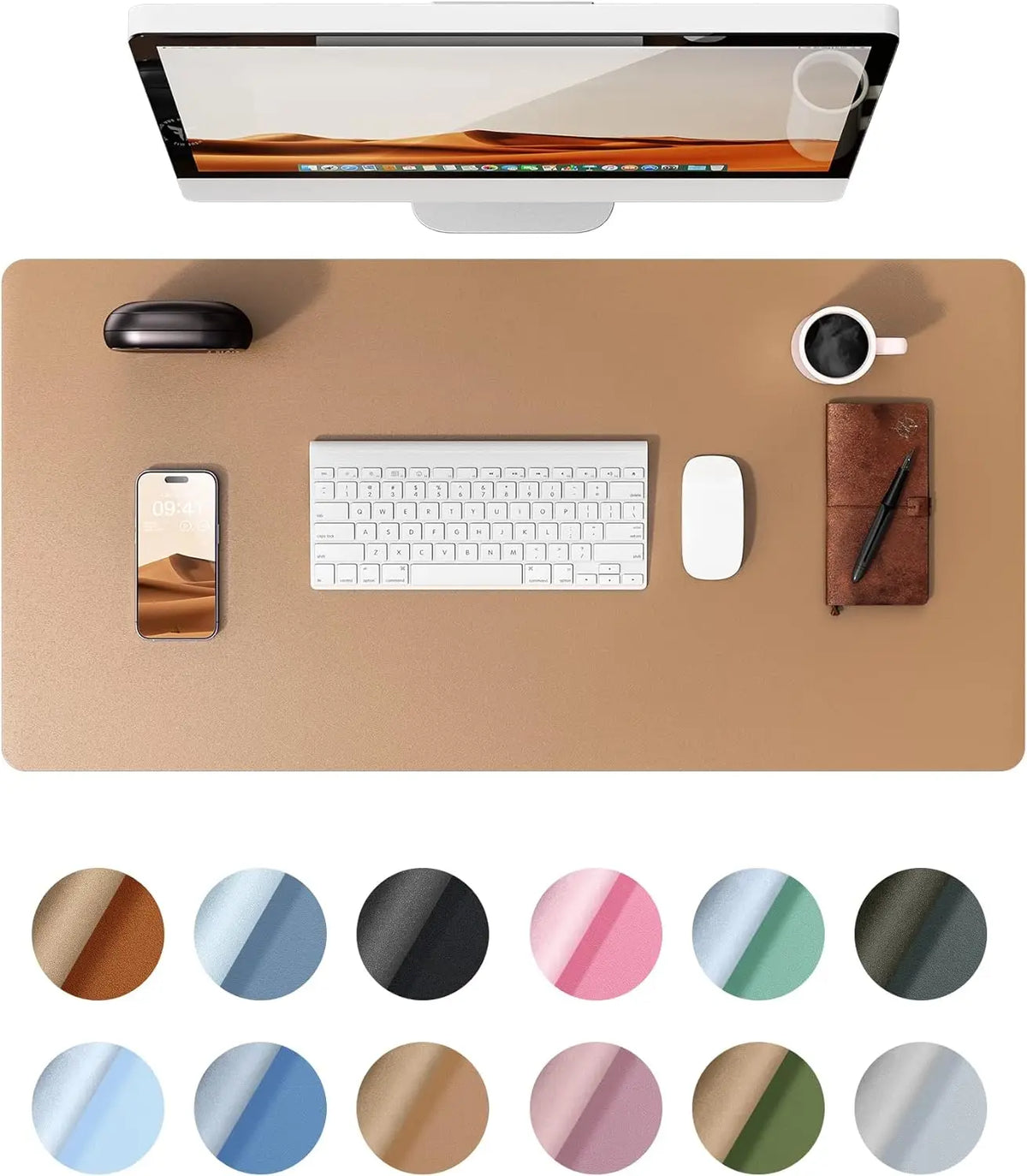Elegante Schreibtischunterlage – Rutschfeste PU-Leder-Matte in mehreren Farben für das Büro 0