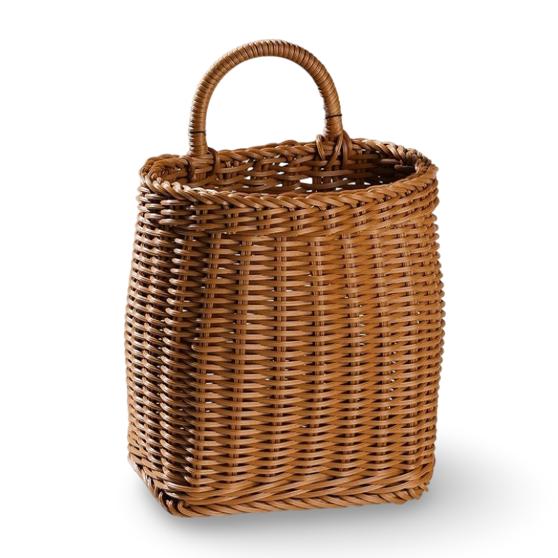 Eleganter Handgewebter Wandkorb - Hochwertiges PP-Material für Blumen und Obst, Größe S
