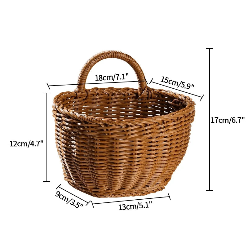 Eleganter Handgewebter Wandkorb - Hochwertiges PP-Material für Blumen und Obst, Größe S 8