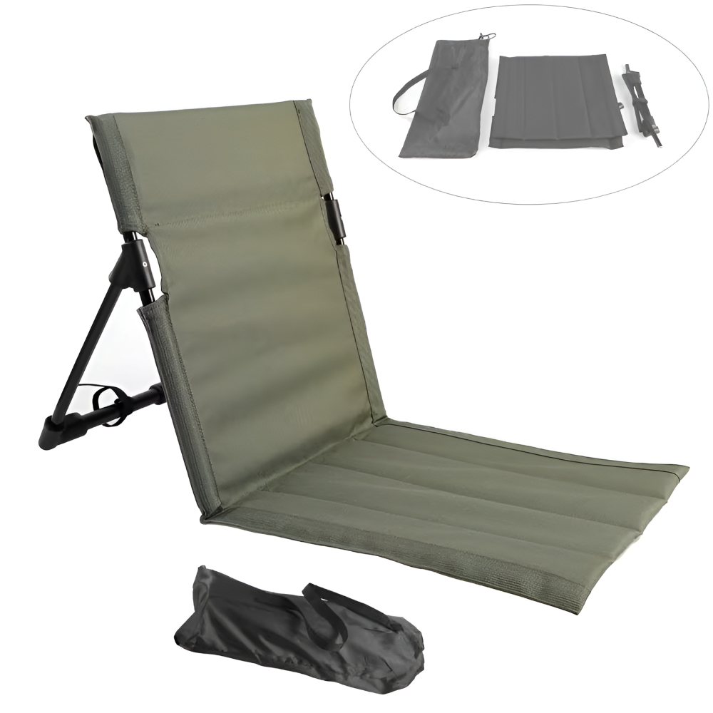 Eleganter Klappstuhl - Leichtes Aluminium mit Kissen in Schwarz für Garten und Camping