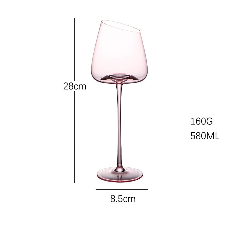 Elegantes 2er Set Rosa Kristall-Weingläser - Handgeblasen mit Kreativem Design für Festliche Anlässe 10