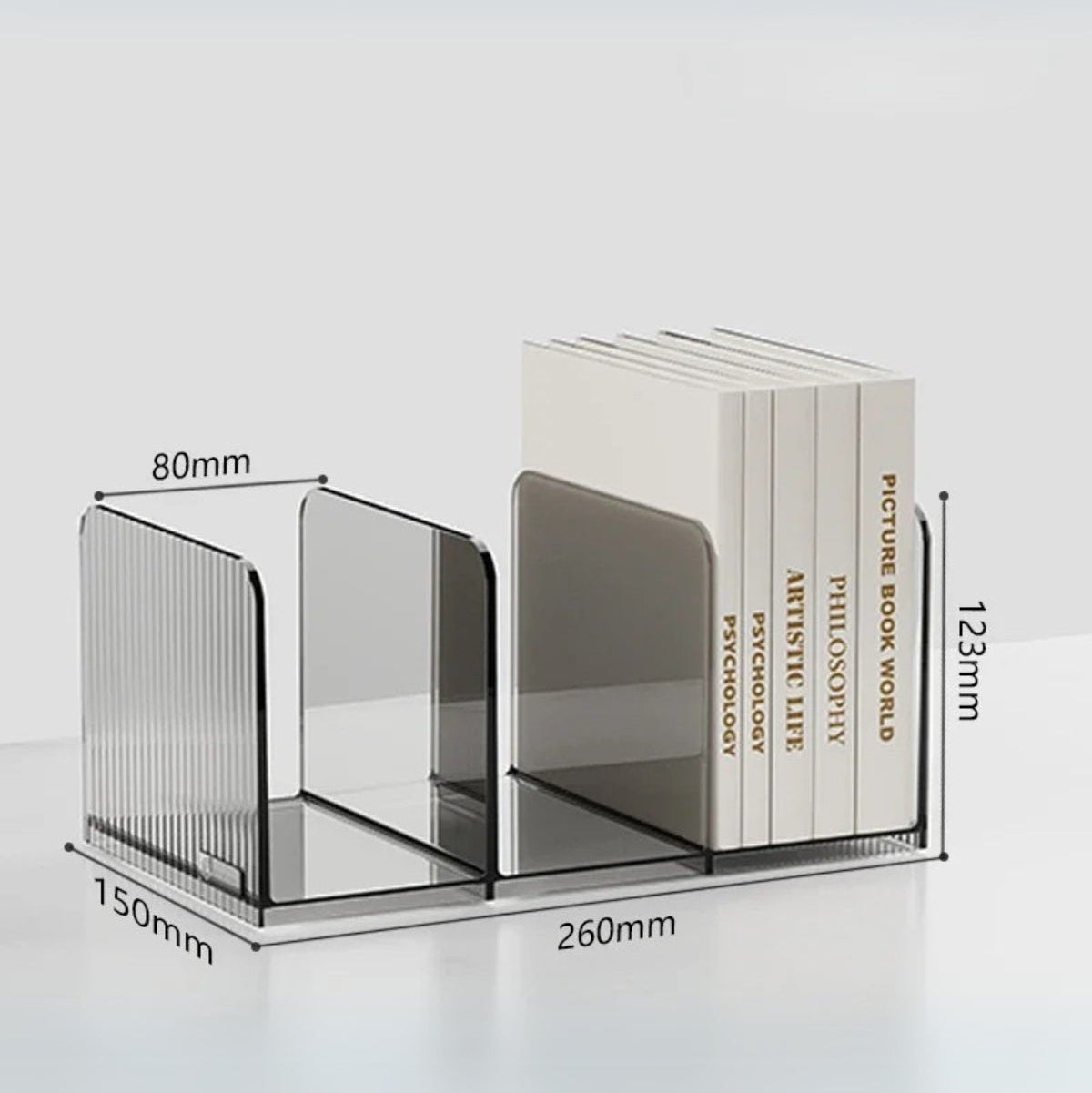 Elegantes Acryl Bücherregal - Modular in Bernstein, Grün und Rauchgrau für Stilvolle Aufbewahrung 2