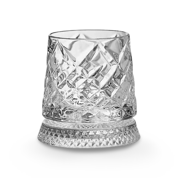 Elegantes Kristall Whiskyglas - 280 ml Rotierendes Design für Stilvollen Genuss