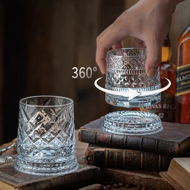 Elegantes Kristall Whiskyglas - 280 ml Rotierendes Design für Stilvollen Genuss 3