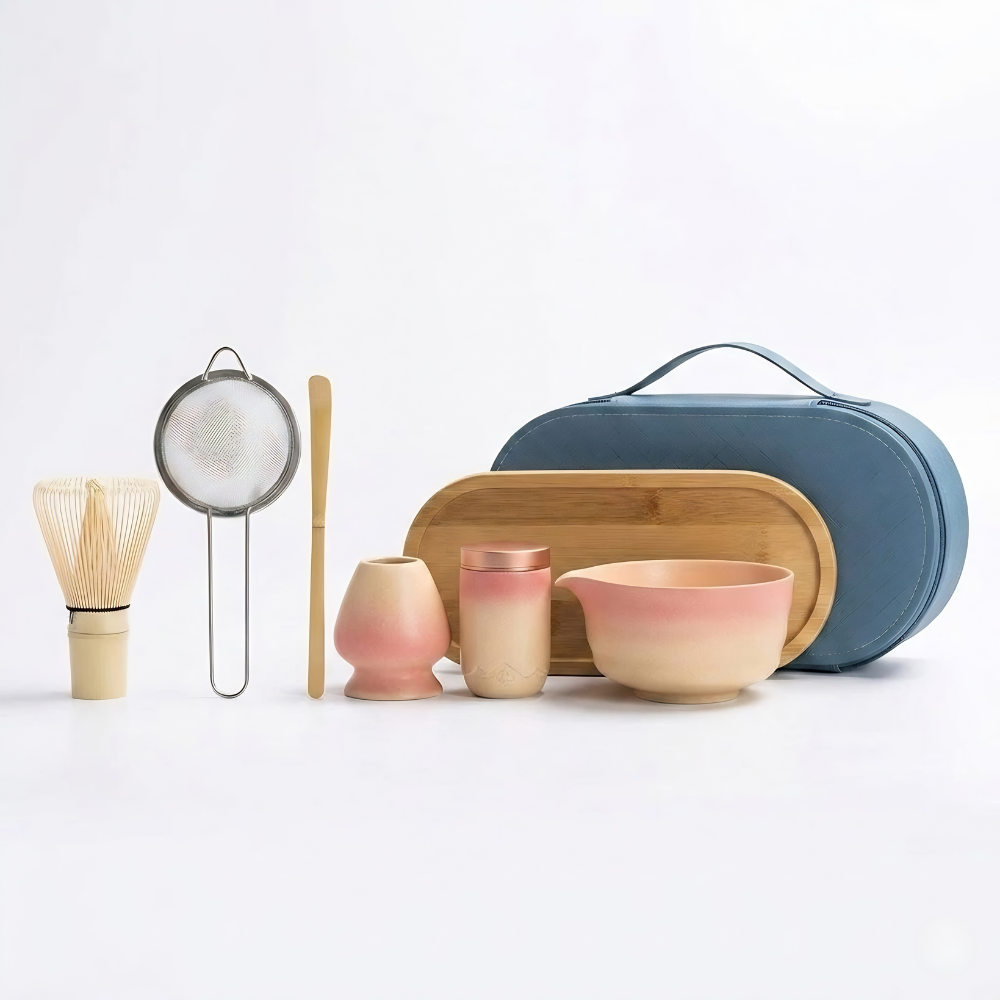 Elegantes Matcha Starter Set - Kompakte Reiseausstattung mit Zeremoniellem Matcha für Unterwegs