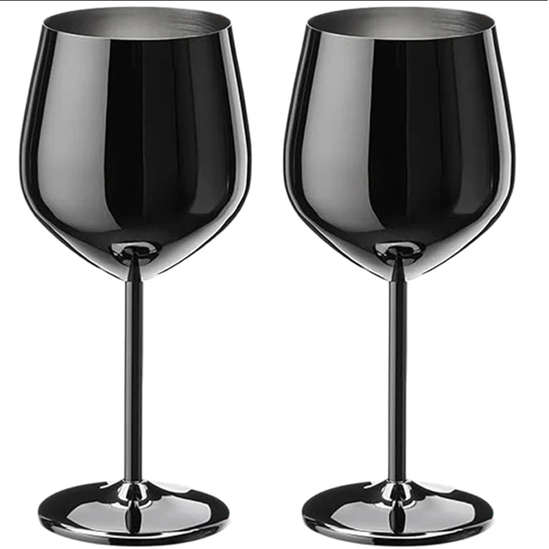 Elegantes Roségold Edelstahl Weinglas - 500 ml Langlebiger Metallbecher für Rotwein und Champagner 11