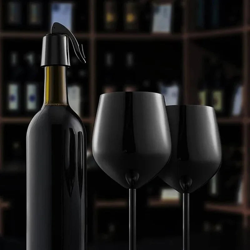 Elegantes Roségold Edelstahl Weinglas - 500 ml Langlebiger Metallbecher für Rotwein und Champagner 5