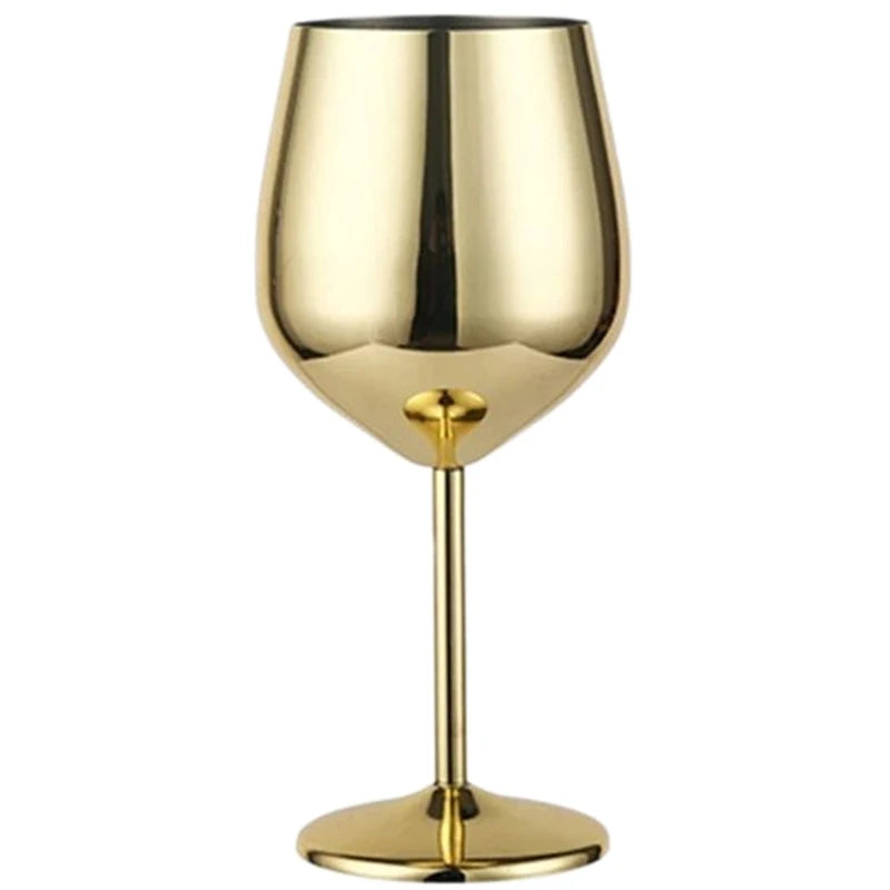 Elegantes Roségold Edelstahl Weinglas - 500 ml Langlebiger Metallbecher für Rotwein und Champagner 7