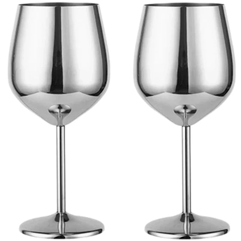 Elegantes Roségold Edelstahl Weinglas - 500 ml Langlebiger Metallbecher für Rotwein und Champagner 9